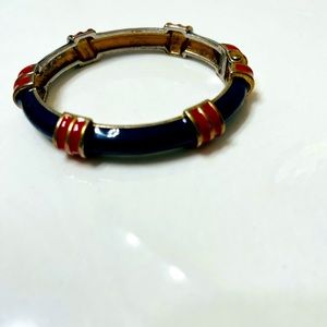 Navy and red enameled bracelet.